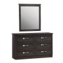 Bedroom Toilet with 6 drawers Zebrano 120x40x76 cm. & Mirror 72x90 FK10171.01