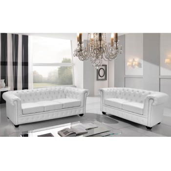 Set Livingroom2 Seater & 3 Seater Chesterfield White matte FK11220.02 Set Livingroom2 Seater & 3 Seater Chesterfield White matte FK11220.02