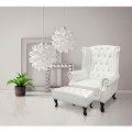 Set Armchair Polina with footstool Emma White matte Set Armchair Polina with footstool Emma White matte
