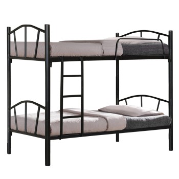 Bed Bunk metallic Floor FK328.01 Black 90x190 cm