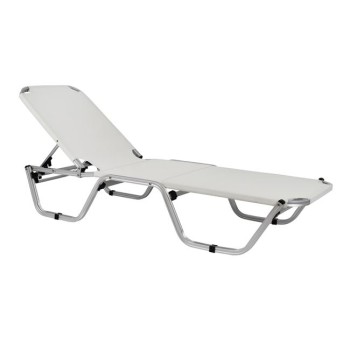 Professional Sunbed Aluminum FK5071.03 White 195x53-60x30 cm