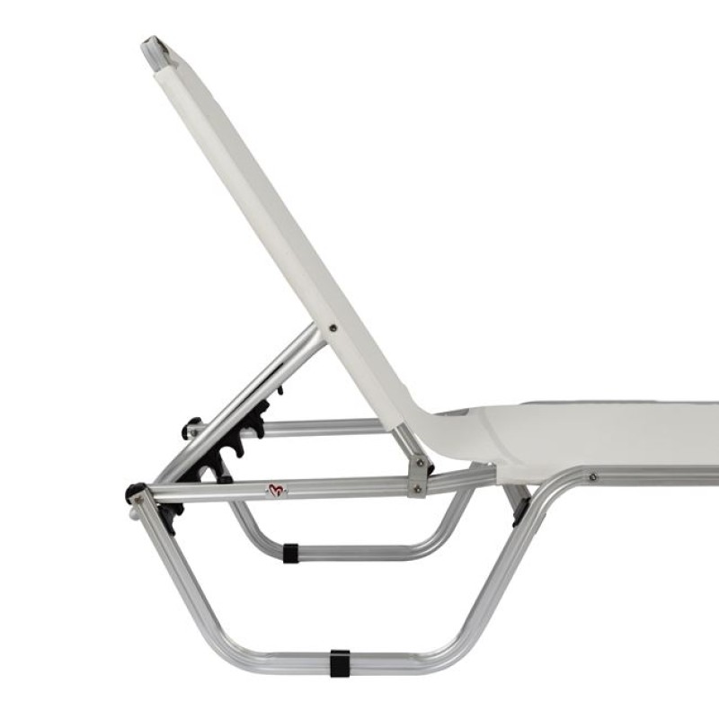Professional Sunbed Aluminum FK5071.03 White 195x53-60x30 cm Professional Sunbed Aluminum FK5071.03 White 195x53-60x30 cm
