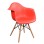 Armchair with wooden legs and red seat Mirto FK005.04 64x60x81 cm