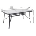 Table Bruno Metallic Grey 160Χ90Χ72 FK5074.01