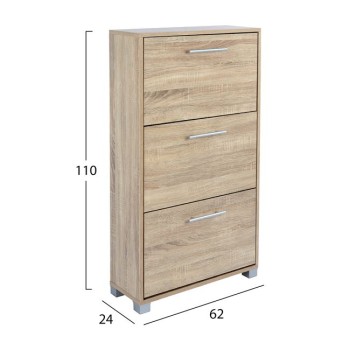 Shoe Cabinet Wooden FK2221.02 Sonama 3Places 62x24x110