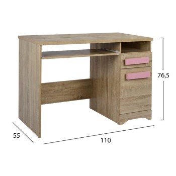 Desk Playroom Sonama-Pink Handles FK11154.02 110X55X76.5 Desk Playroom Sonama-Pink Handles FK11154.02 110X55X76.5