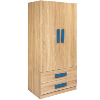 Wardrobe 2 Door Playroom Sonama-Blue FK335+FK336.01 80X50X180cm