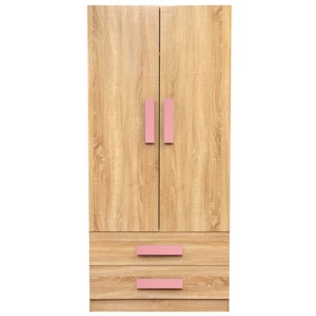 Wardrobe 2 Door Playroom Sonama-Pink FK335+FK336.02 80X50X180cm Wardrobe 2 Door Playroom Sonama-Pink FK335+FK336.02 80X50X180cm