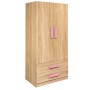 Wardrobe 2 Door Playroom Sonama-Pink FK335+FK336.02 80X50X180cm