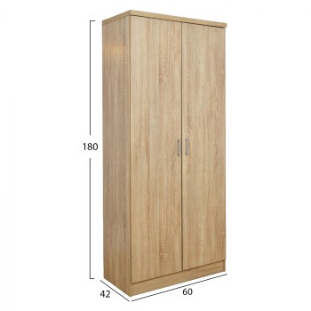 Wardrobe 2 Door with 3 Selves FK337.02 Sonama 60x42x180 Wardrobe 2 Door with 3 Selves FK337.02 Sonama 60x42x180