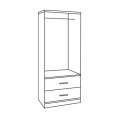 Wardrobe 2 Door with 2 drawers FK338.01 Zebrano 80x41.5x180H Wardrobe 2 Door with 2 drawers FK338.01 Zebrano 80x41.5x180H