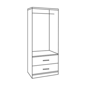Wardrobe 2 Door with 2 drawers FK338.01 Zebrano 80x41.5x180H Wardrobe 2 Door with 2 drawers FK338.01 Zebrano 80x41.5x180H