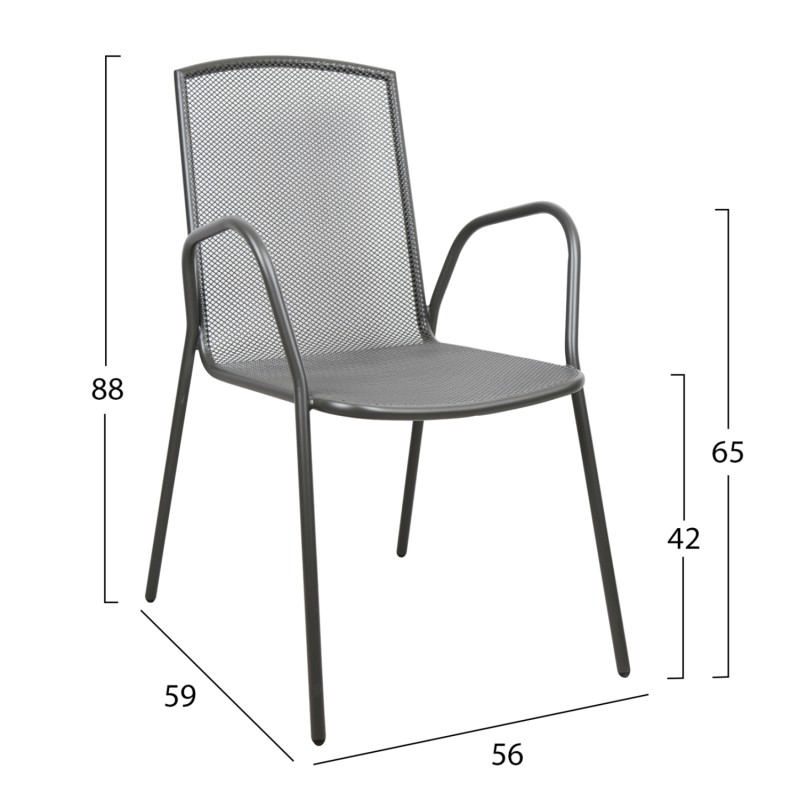 Set Dining Table 5 pieces Grey Table & 4 Armchairs Grey color Set Dining Table 5 pieces Grey Table & 4 Armchairs Grey color