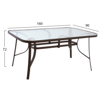 Set Dining Table 7 pieces Table & 6 Leon with Brown Textline FK5206.02 Set Dining Table 7 pieces Table & 6 Leon with Brown Textline FK5206.02