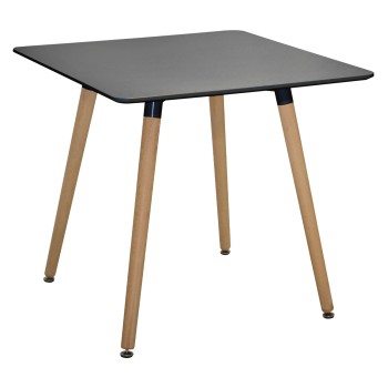 Kitchen Table Minimal FK0057.02, Black mdf, legs BEECH, 80x80x74cm Kitchen Table Minimal FK0057.02, Black mdf, legs BEECH, 80x80x74cm