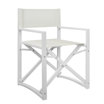 DIRECTOR'S CHAIR ALUMINUM DUPRE FK5094.02 WHITE COLOR 57x48,5x85.5Hcm.