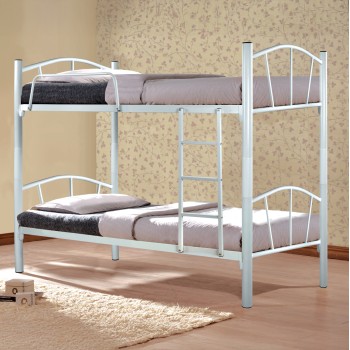 Bed Bunk metallic Floor FK328.02 White 90x190 cm