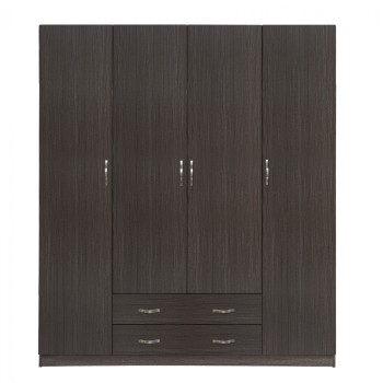 Wardrobe 4 Door with 2 Drawers 200x55.5x180Η FK353.01 Zebrano