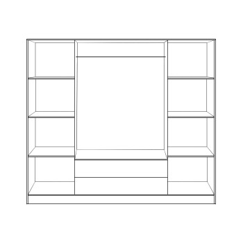 Wardrobe 4 Door with 2 drawers 200Χ56Χ180Hcm. FK353.02 Sonama Wardrobe 4 Door with 2 drawers 200Χ56Χ180Hcm. FK353.02 Sonama