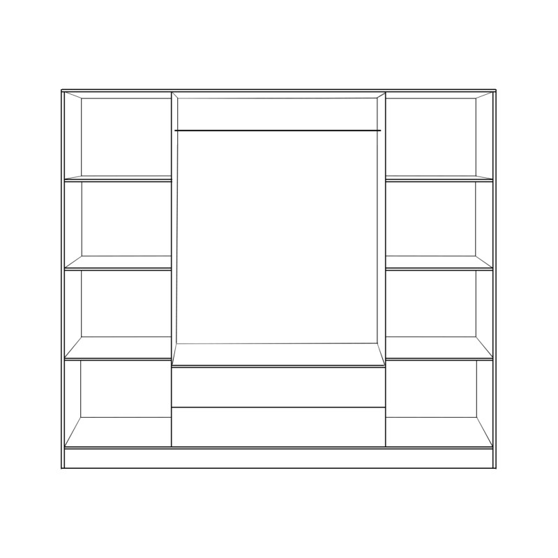 Wardrobe 4 Door with 2 drawers 200Χ56Χ180Hcm. FK353.02 Sonama Wardrobe 4 Door with 2 drawers 200Χ56Χ180Hcm. FK353.02 Sonama