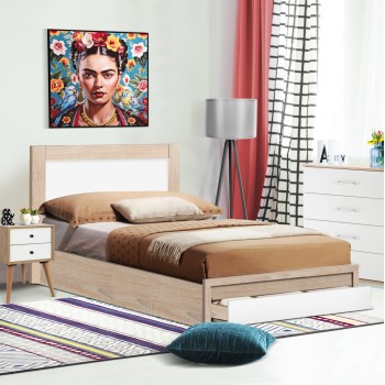 Bed Melany FK346 with 1 drawer sonoma/white 90x190 Bed Melany FK346 with 1 drawer sonoma/white 90x190
