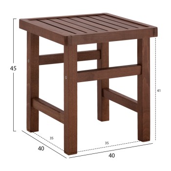 Stool-Table  Walnut Soaking  Koli 40x40 40Χ40X45cm FK289.02