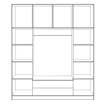 Wardrobe 4 Door with Loft 200x240x55.5 and 2 drawers zebrano Wardrobe 4 Door with Loft 200x240x55.5 and 2 drawers zebrano