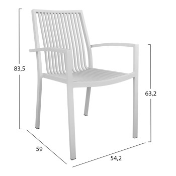DINING CHAIR BRONCA FK5130.01 WHITE ALUMINUM 54,2x59x83,5Hcm. DINING CHAIR BRONCA FK5130.01 WHITE ALUMINUM 54,2x59x83,5Hcm.