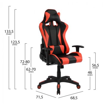 Office Gaming chair FK1062.01 Speed Black and Red PU 68,5 x 71,5 x 133,5 cm