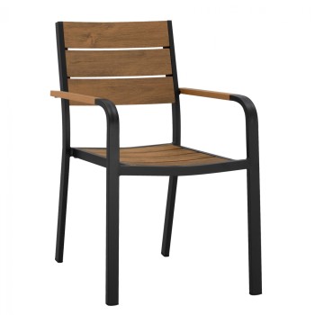 Aluminum Armchair Grey with Polywood FK5127.02 55x56x85 cm.