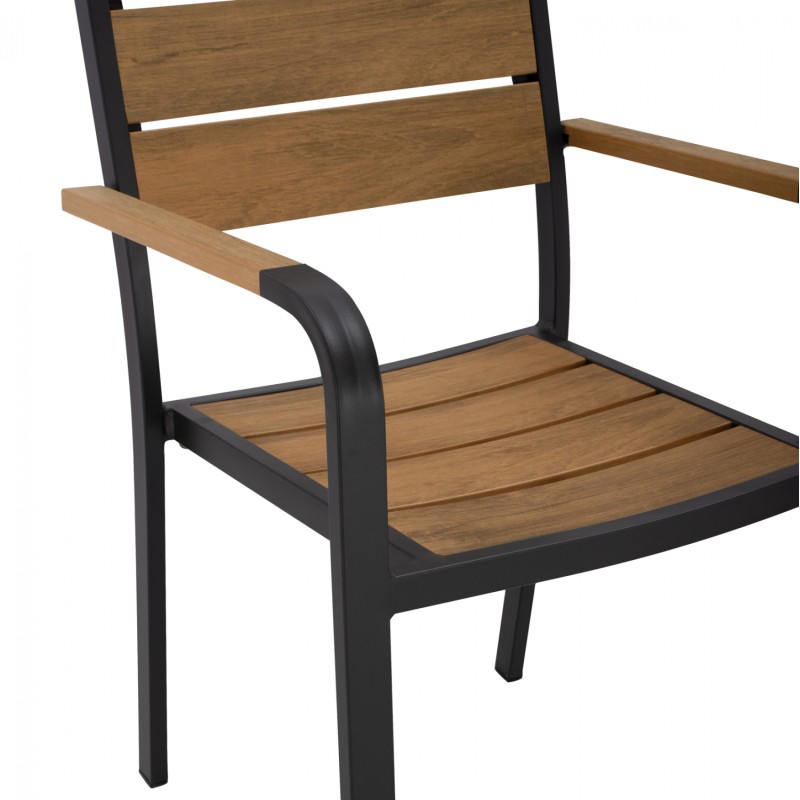 Aluminum Armchair Grey with Polywood FK5127.02 55x56x85 cm. Aluminum Armchair Grey with Polywood FK5127.02 55x56x85 cm.
