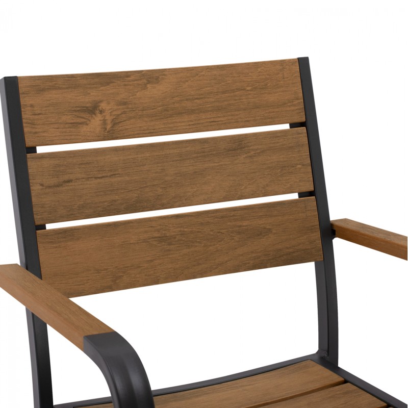 Aluminum Armchair Grey with Polywood FK5127.02 55x56x85 cm. Aluminum Armchair Grey with Polywood FK5127.02 55x56x85 cm.