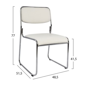Conference office chair FK1019.02 White color 48,5x51,5x77 cm Conference office chair FK1019.02 White color 48,5x51,5x77 cm