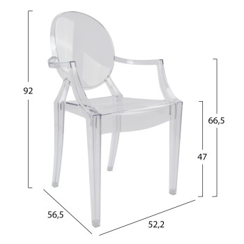 Chair acrylic clear with arms Aramis FK0169 52,2x56,5x92Ηcm Chair acrylic clear with arms Aramis FK0169 52,2x56,5x92Ηcm