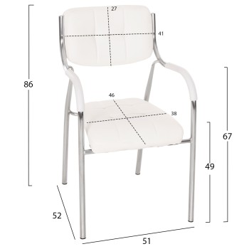 Conference office chair OBERON FK1018.02 White PU 51x52x88Hcm Conference office chair OBERON FK1018.02 White PU 51x52x88Hcm