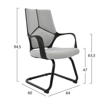 Conference chair FK1074.21 Grey and Black frame 64x60x94,5 cm Conference chair FK1074.21 Grey and Black frame 64x60x94,5 cm