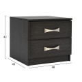 Bedside table with 2 drawers and handles FK2235.01 Zebrano 48x40x42 Bedside table with 2 drawers and handles FK2235.01 Zebrano 48x40x42