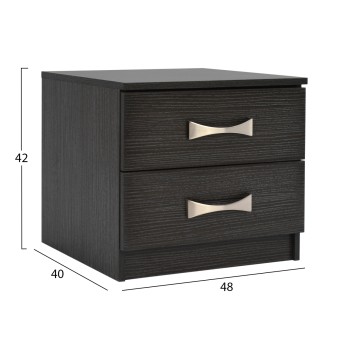 Bedside table with 2 drawers and handles FK2235.01 Zebrano 48x40x42