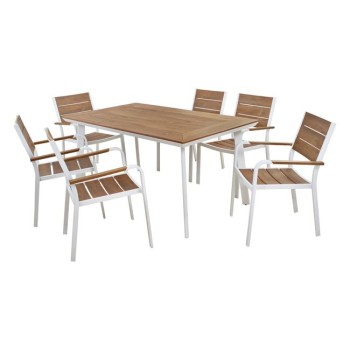 Set Dining Table 7pieces White color FK5240.01 Set Dining Table 7pieces White color FK5240.01