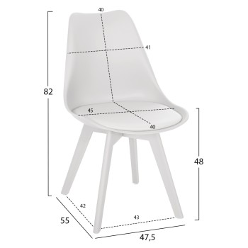 Chair Vegas FK0033.31 POLYPROPYLENE-PU-WHITE 47,5x55x82 cm