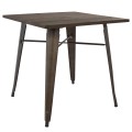 METAL TABLE IN RUSTY COLOR AND WOOD FK0611.04 80x80x76cm METAL TABLE IN RUSTY COLOR AND WOOD FK0611.04 80x80x76cm