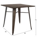METAL TABLE IN RUSTY COLOR AND WOOD FK0611.04 80x80x76cm METAL TABLE IN RUSTY COLOR AND WOOD FK0611.04 80x80x76cm