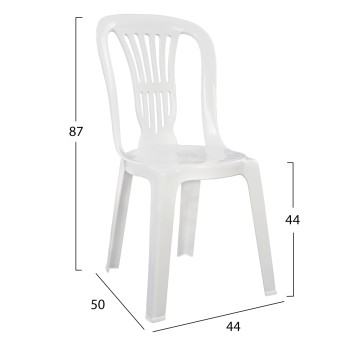 Pastic chair Vienna White 303002010  44x50x87 cm