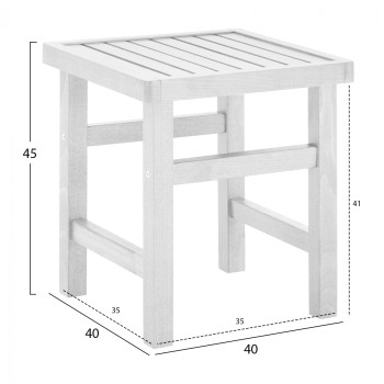 Stool-Table auxiliary White Soaking Koli 40X40X45cm FK289.01