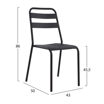 Metallic chair Black Jason FK5177.01 43x50x86cm