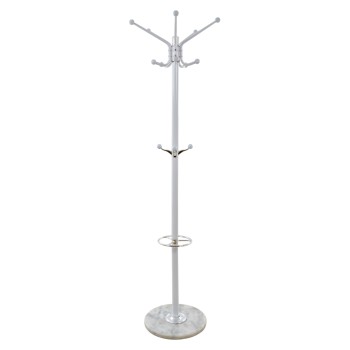 Hat/Coat Stand Metallic FK0039.02 rotating white with marble ''37x170 cm