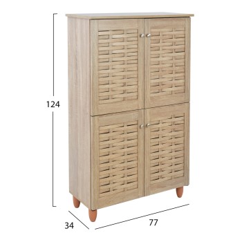 Shoe Cabinet Wooden 4 doors FK2210.02 Sonama 77x34x123