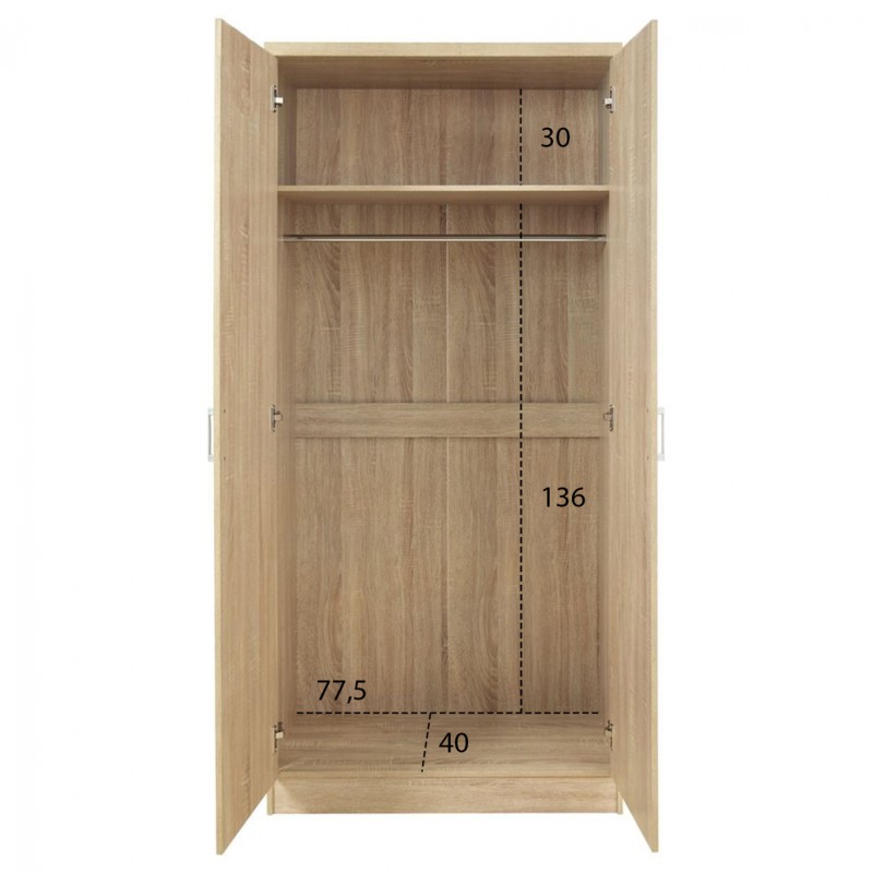Wardrobe 2 Door sonama FK368.02 80x43x181 Wardrobe 2 Door sonama FK368.02 80x43x181