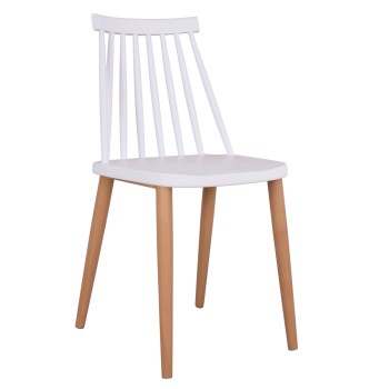 Dining chair FK8052.01 Vanessa White with metallic legs 43x46,5x82cm