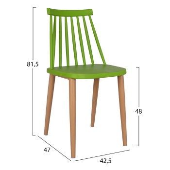 Dining chair FK8052.08 Vanessa green with metallic legs 42,5x47x81,5cm Dining chair FK8052.08 Vanessa green with metallic legs 42,5x47x81,5cm